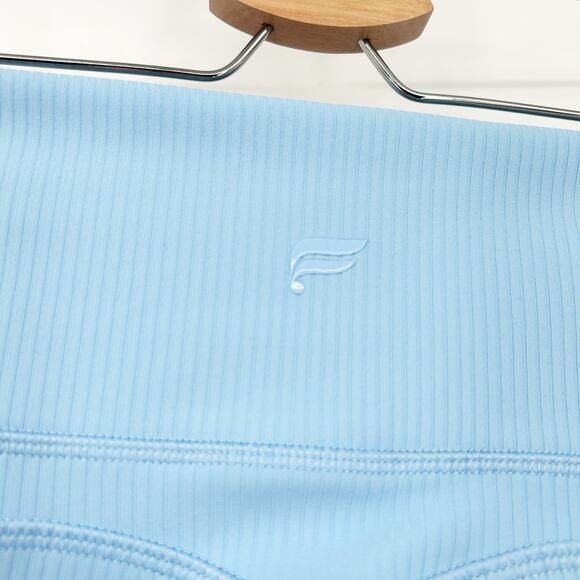 Fabletics Womens Oasis Rib HW Crossover V-Waist Kick Flare Active Yoga Pants S - Picture 5 of 7